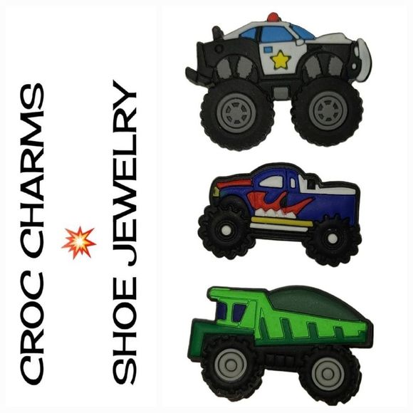 CROCS Accessories Croccharm Monster Trucks Police Car Dump Truck